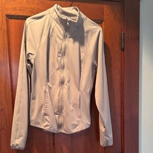 Women's Light Beige Zip-Front Lightweight Jacket